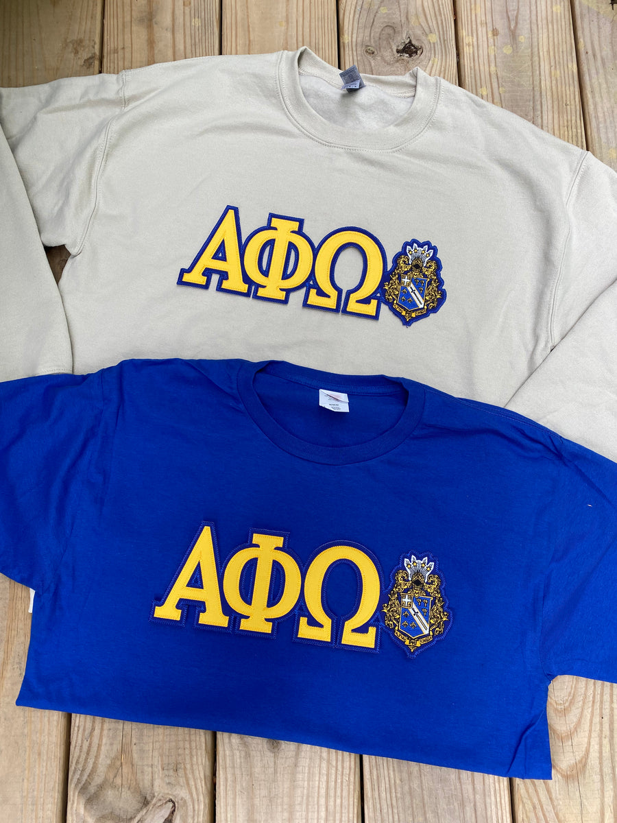 Alpha Phi Omega Crest Stitch Founding Date Apparel
