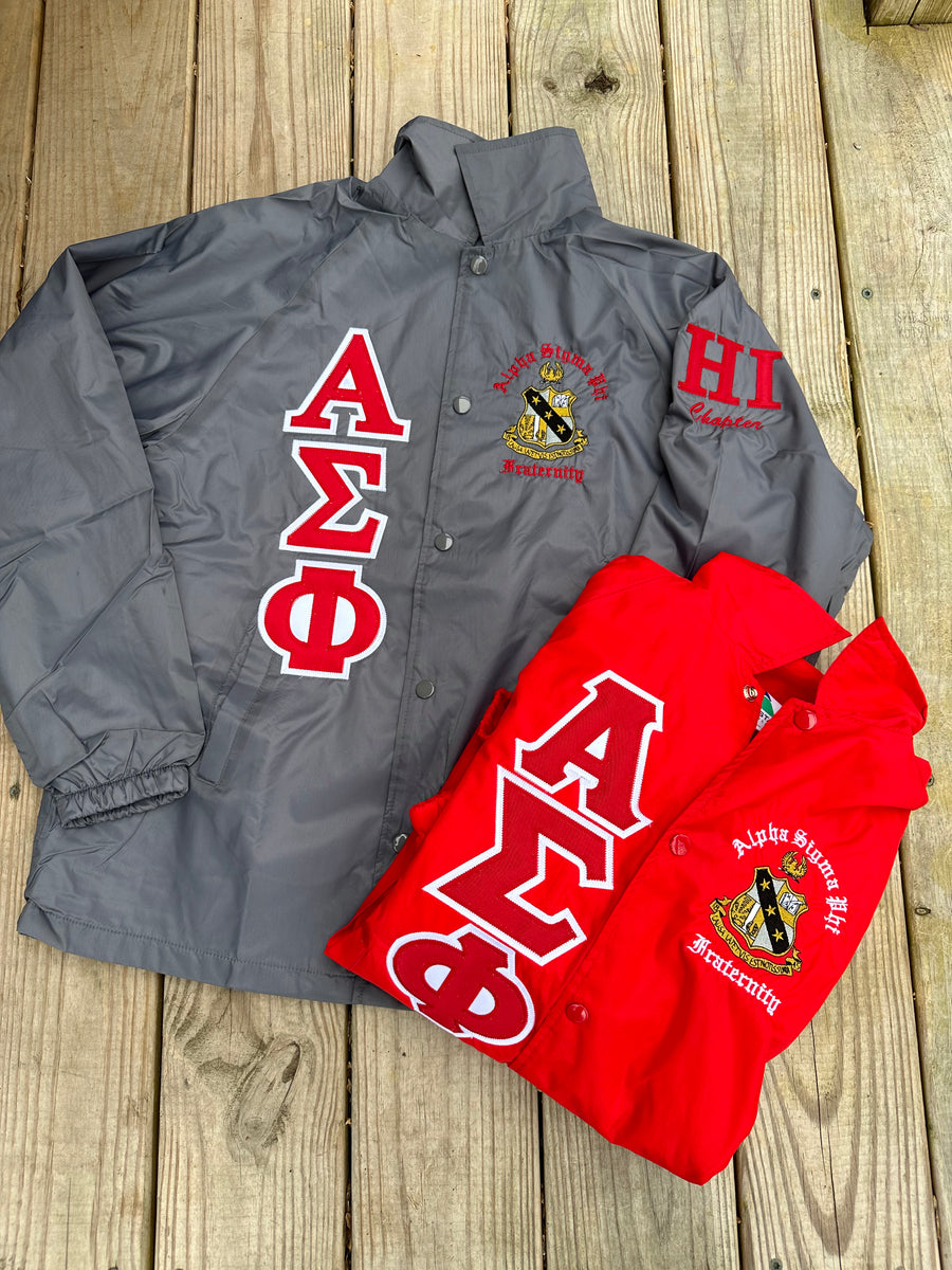 Alpha Sigma Phi Windbreaker lined with flannel lining, Alpha Sigma Phi Fraternity shops Jacket, Alpha Sigma Phi Anorak, AlphaSigmaPhi Rain coat