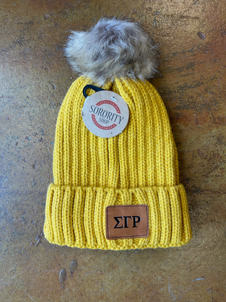 D9, MGC and Music - Knit Pom Beanie (Leather Patch)