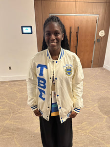 KKPsi & TBS - NEW Cream Satin Bomber (RTS)