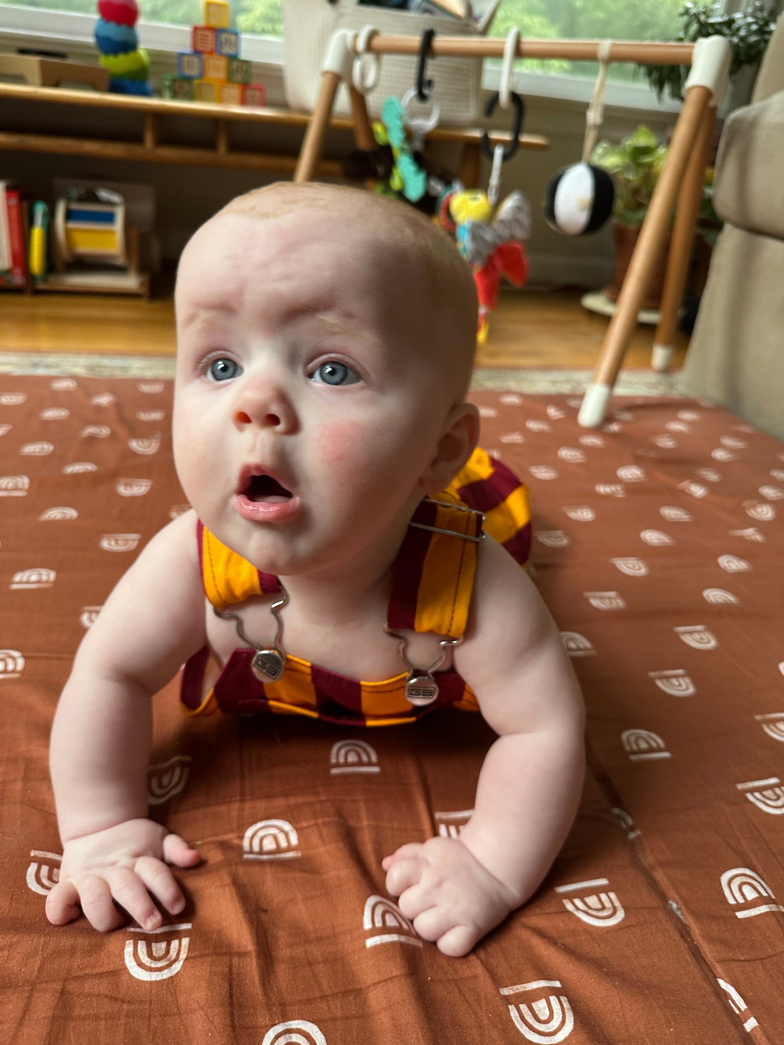 Infant Toddler Bib Overalls (Garnet & Gold)