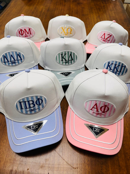 Sorority Retro Stripe Patch Hat
