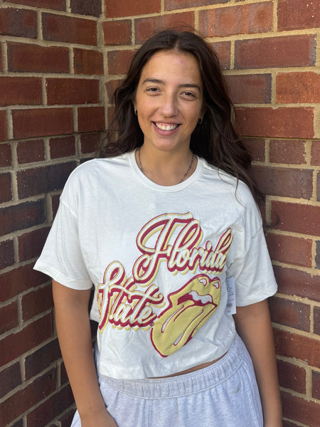 FSU Mailbu Cream Crop Tee