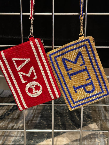 D9 - Sorority Beaded Wristlet Clutch