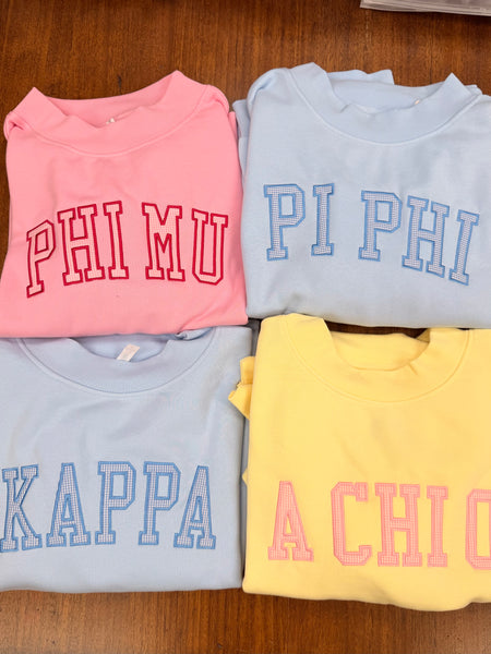 Gingham Mock Neck Sorority Sweatshirts