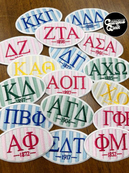 Sorority Oval Stripes Bella Tank Tops