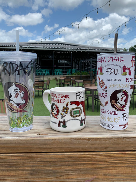 FSU Collage Art Drinkware