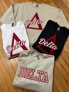 Delta Embroidered Sweatshirts