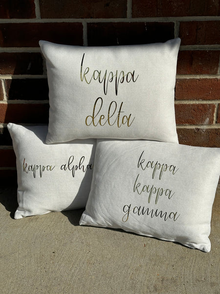 Sorority Gold Foil Pillow