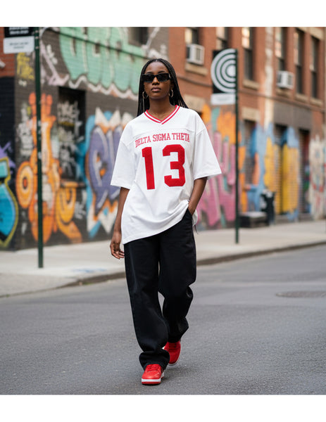 D9 - Sorority Oversize Chenille Jersey Tee