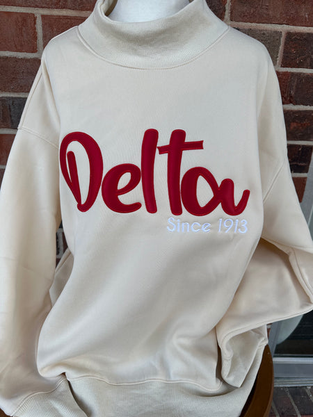 D9 - Delta Embroidered Mock Neck (2 Colors)