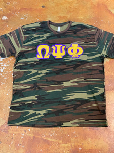 Camo Tee Twill Stitch Letters - Omega Conclave