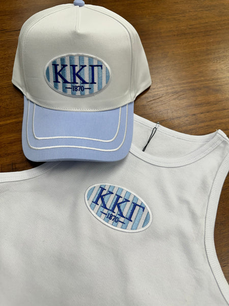 Sorority Oval Stripes Bella Tank Tops