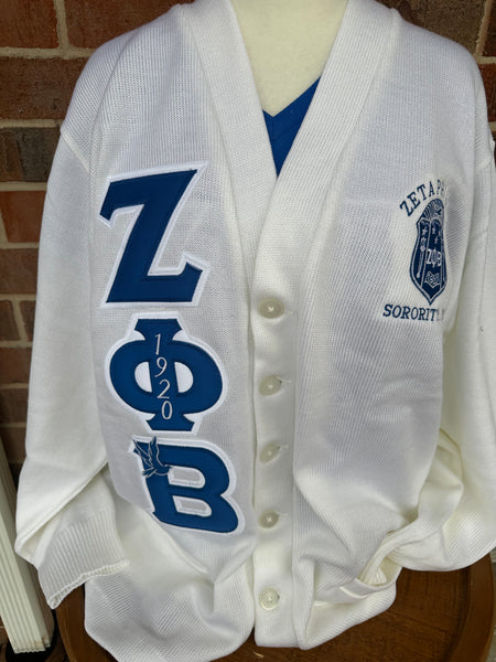 D9 - Zeta & Sigma Premium Cardigan (White)