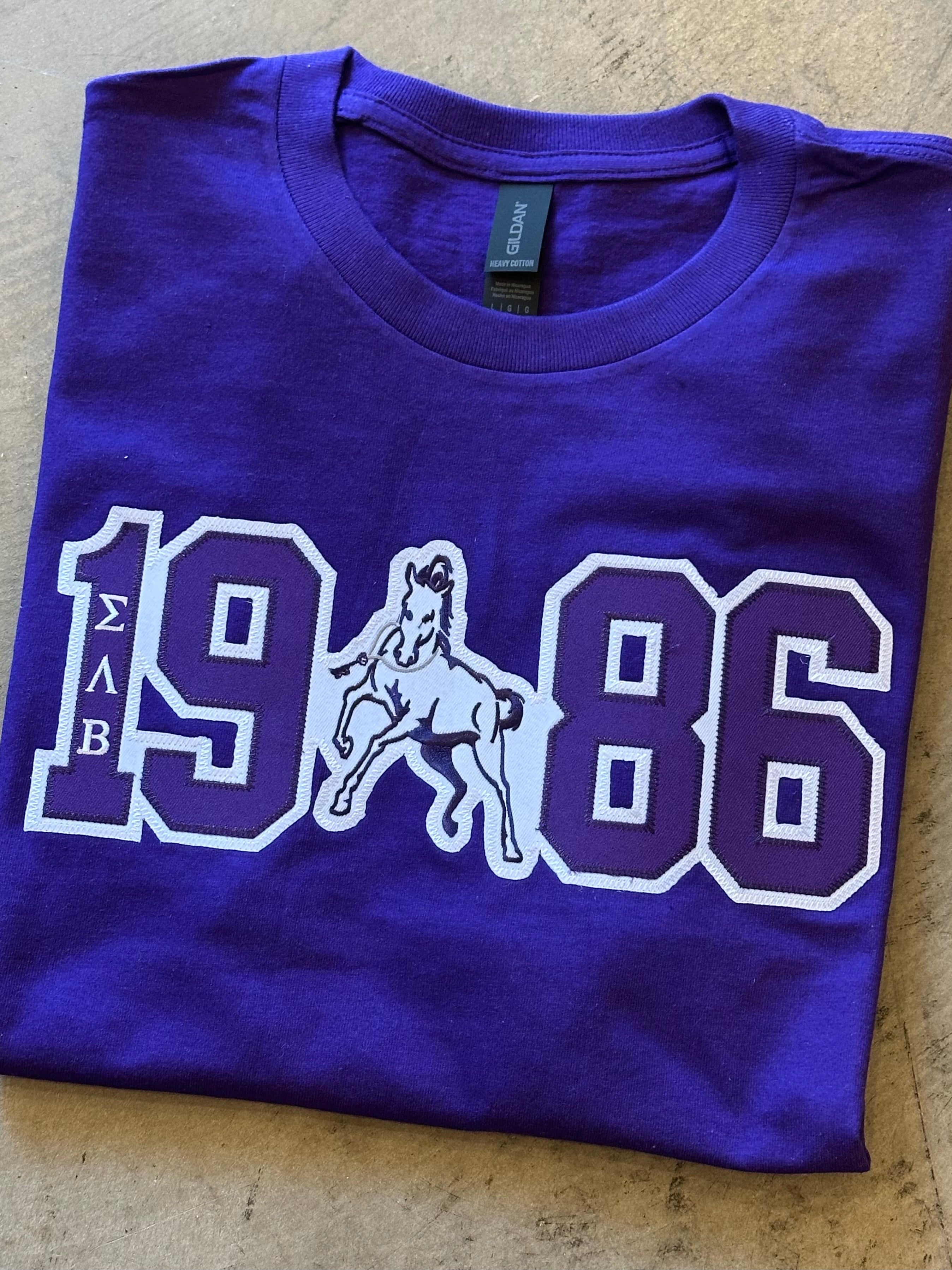 KAPPA GIALBERO 紫/青 シャツ XO 1986 Sigma Lambda Beta Mascot - Stitch Founding Apparel