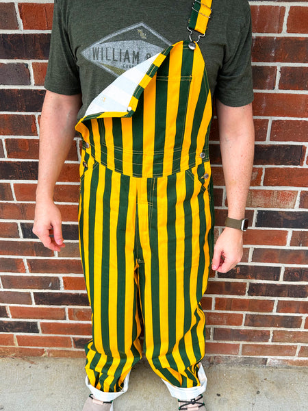 Game Day- Bibs Overalls (Green & Gold) W&M