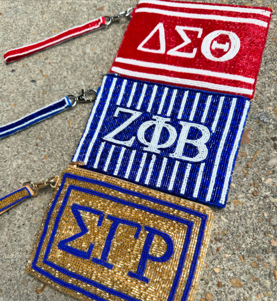 D9 - Sorority Beaded Wristlet Clutch
