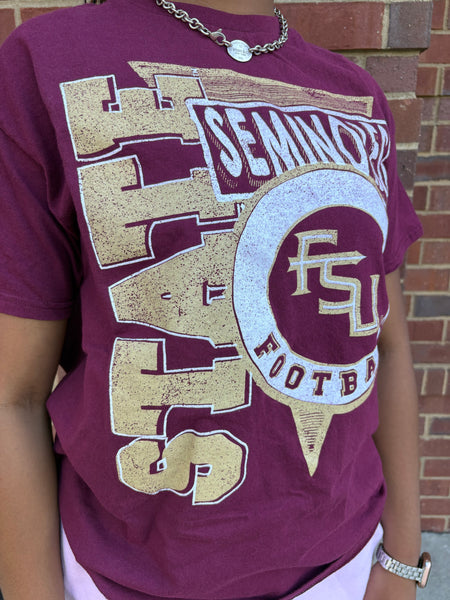 FSU - Football Garnet Thrifted Tee