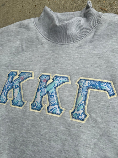 Limited Edition Sorority Mock Neck Sweatshirts (Lilly Pulitzer Fabric)