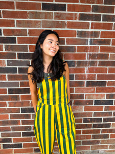 Game Day- Bibs Overalls (Green & Gold) W&M Campus Greek & Embroidery Shop Game Day- Bibs Overalls (Green & Gold) W&M Campus Greek & Embroidery Shop