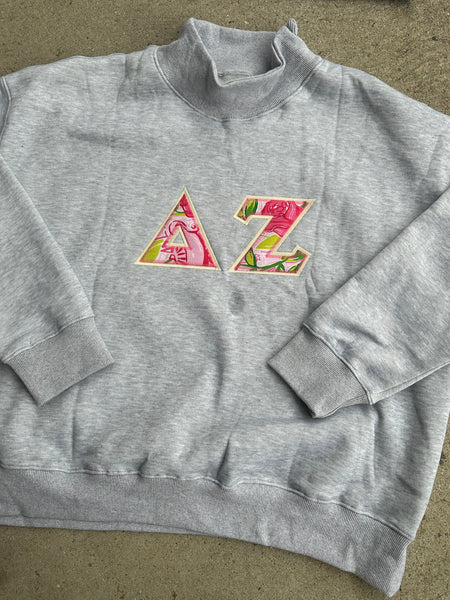 Limited Edition Sorority Mock Neck Sweatshirts (Lilly Pulitzer Fabric)