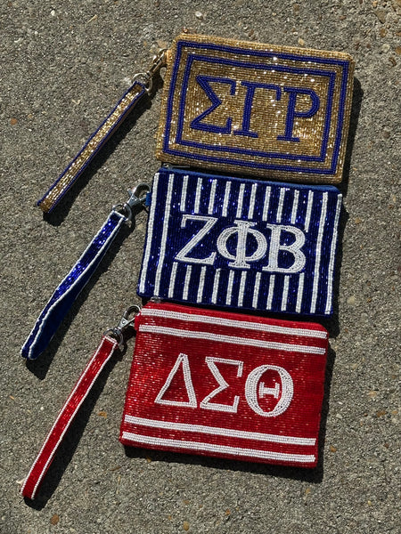 D9 - Sorority Beaded Wristlet Clutch