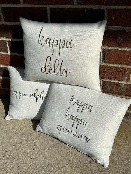 Sorority Gold Foil Pillow