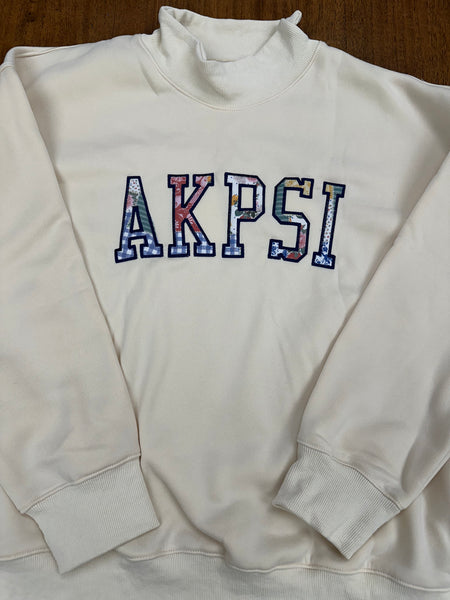 AKPSI - STITCH LETTER MOCK NECK SWEATSHIRT