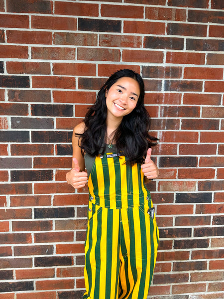 Game Day- Bibs Overalls (Green & Gold) W&M