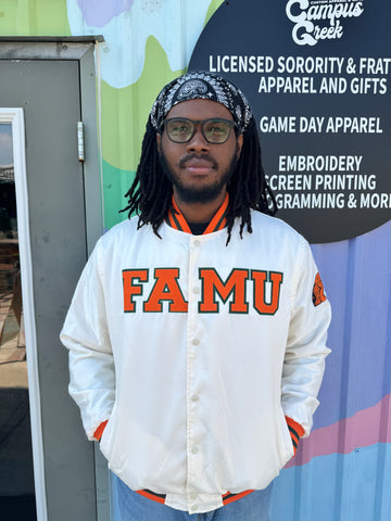 FAMU CG - Cream Satin Jacket  (Per-Order)