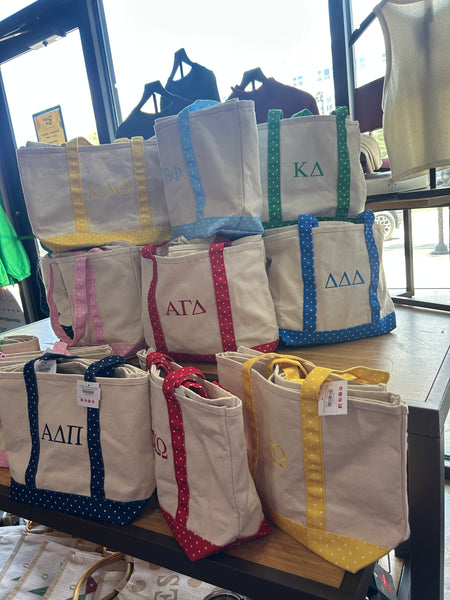 Sorority Polka Dot Tote Bags