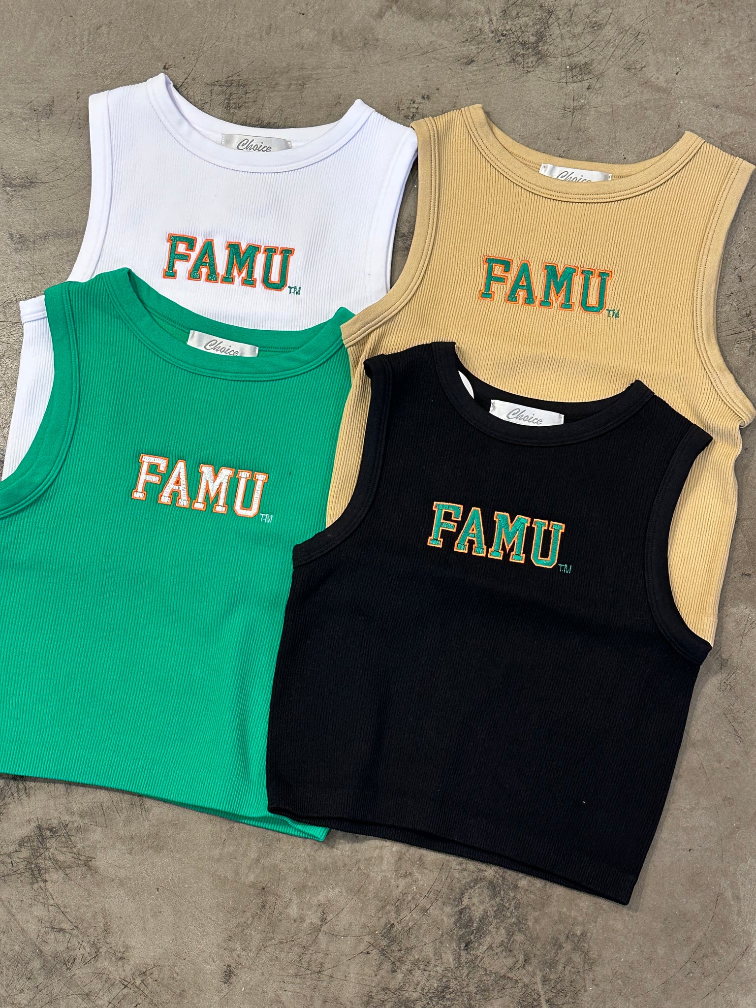 FAMU CG - High Neck FAMU Embroidered Crop Tank