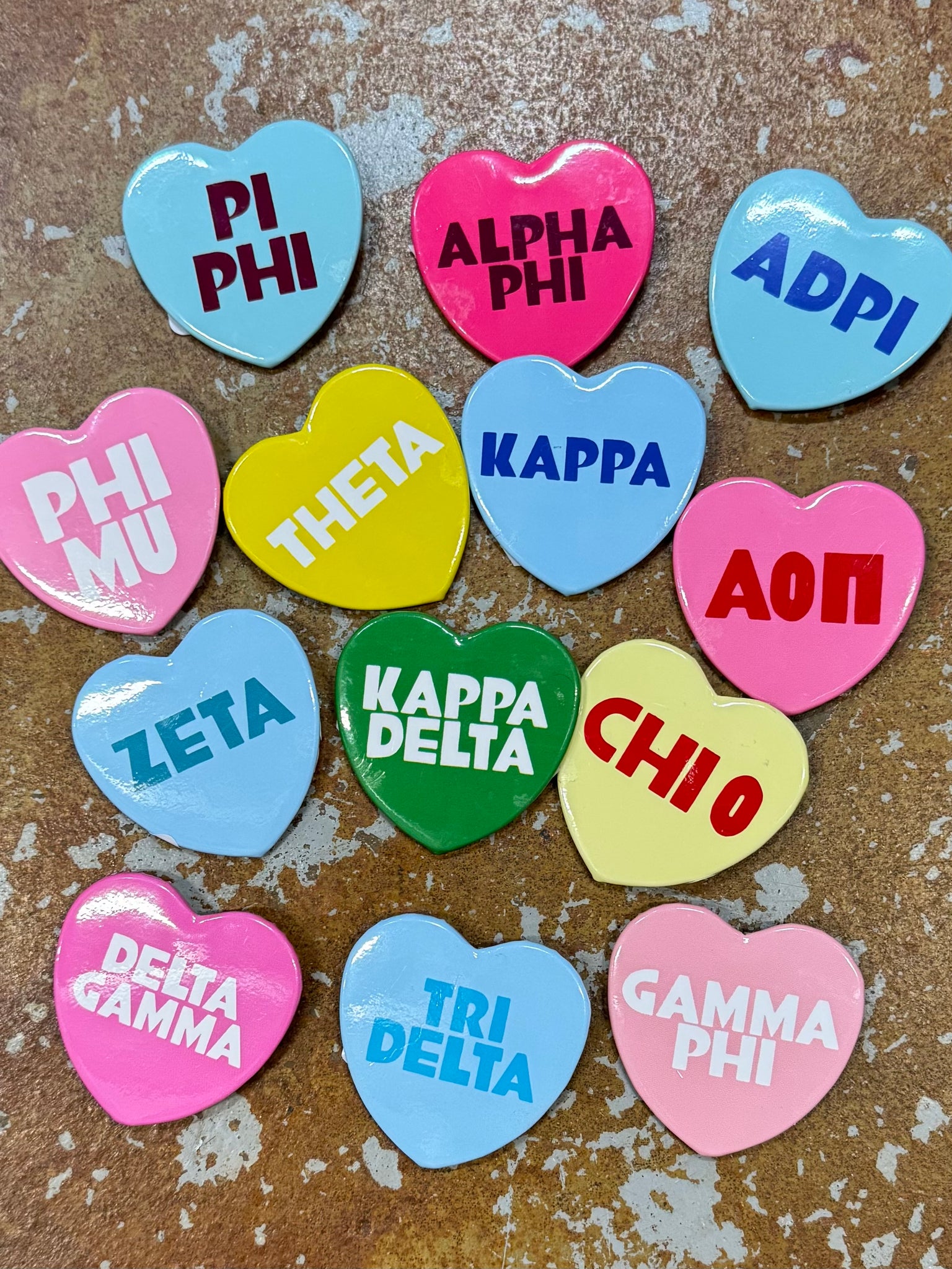 Sorority Swag Pop Heart Button