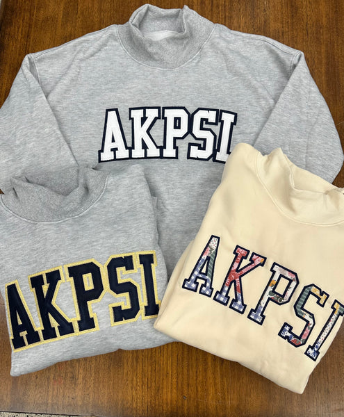 AKPSI - STITCH LETTER MOCK NECK SWEATSHIRT