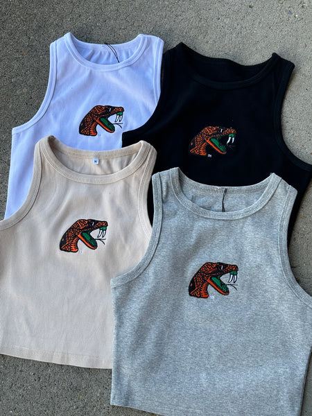FAMU CG - High Neck Rattler Embroidered Crop Tank