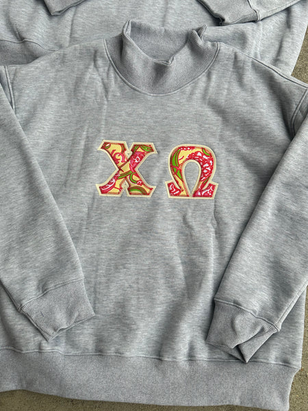 Limited Edition Sorority Mock Neck Sweatshirts (Lilly Pulitzer Fabric)
