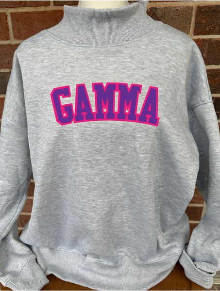 GAMMA - STITCH LETTER MOCK NECK SWEATSHIRT