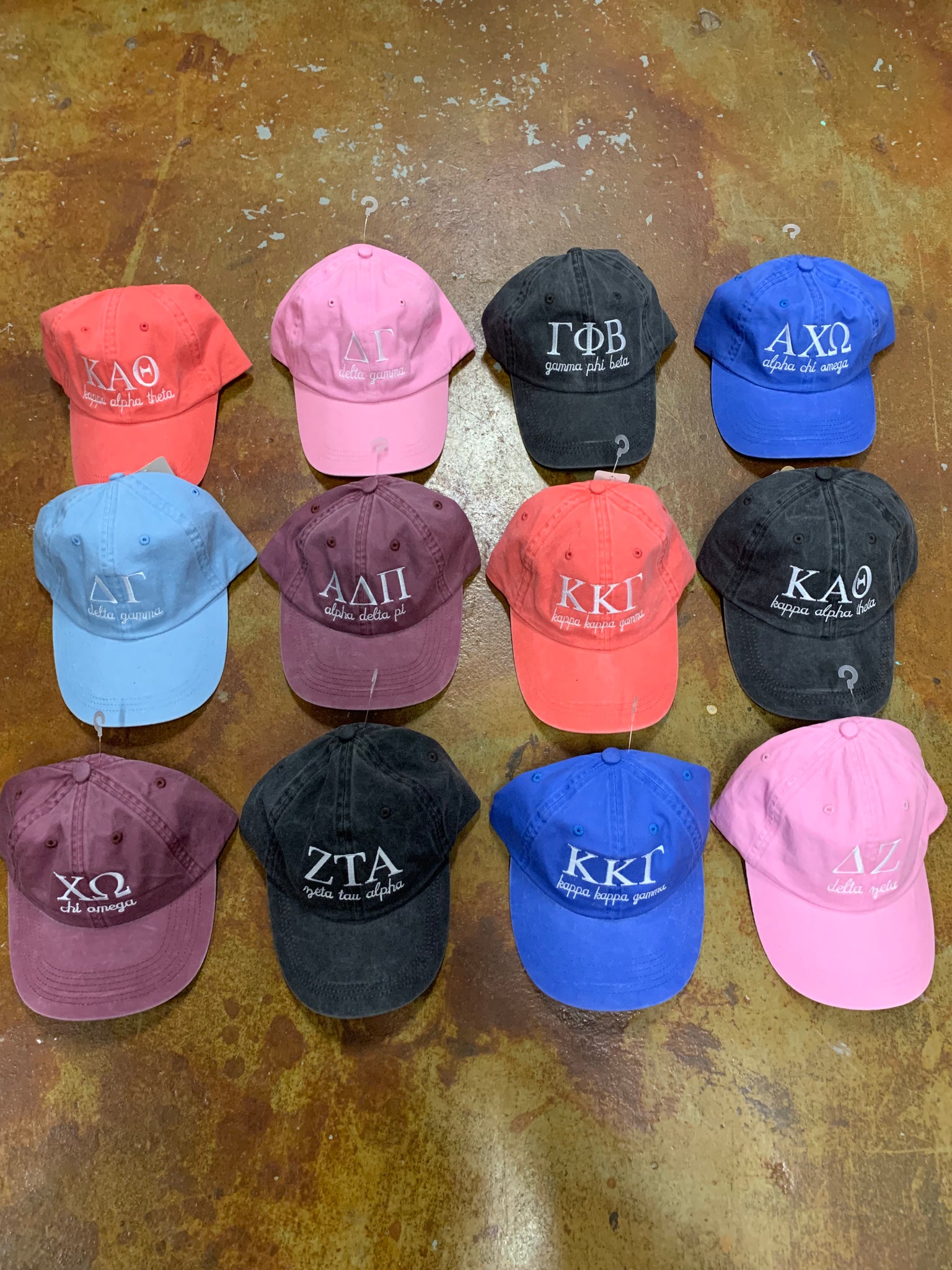 Greek Letters with Script Sorority Hat