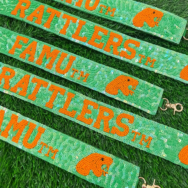 FAMU CG - Green Sequin/Beaded Purse Straps