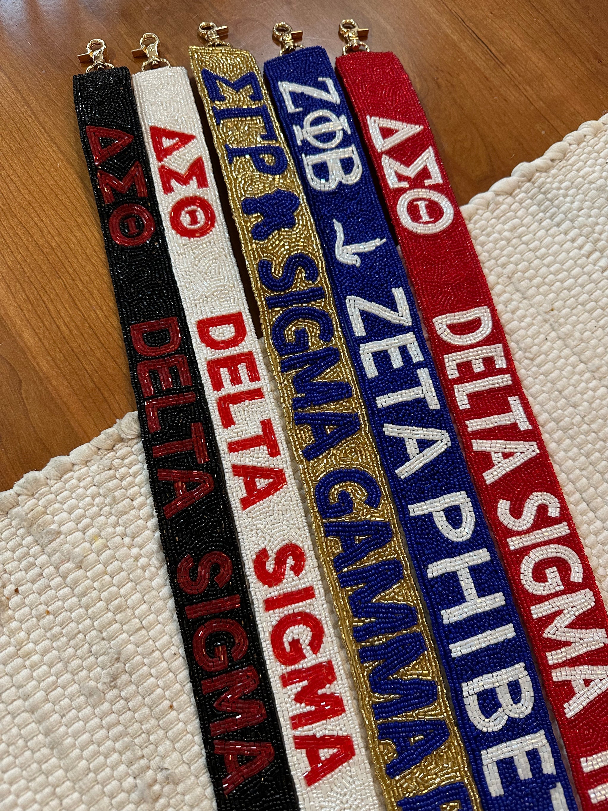 D9 Sorority Beaded Purse Straps Campus Greek Embroidery Shop
