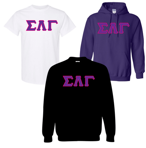 Sigma Lambda Gamma - Stitch Letter Apparel