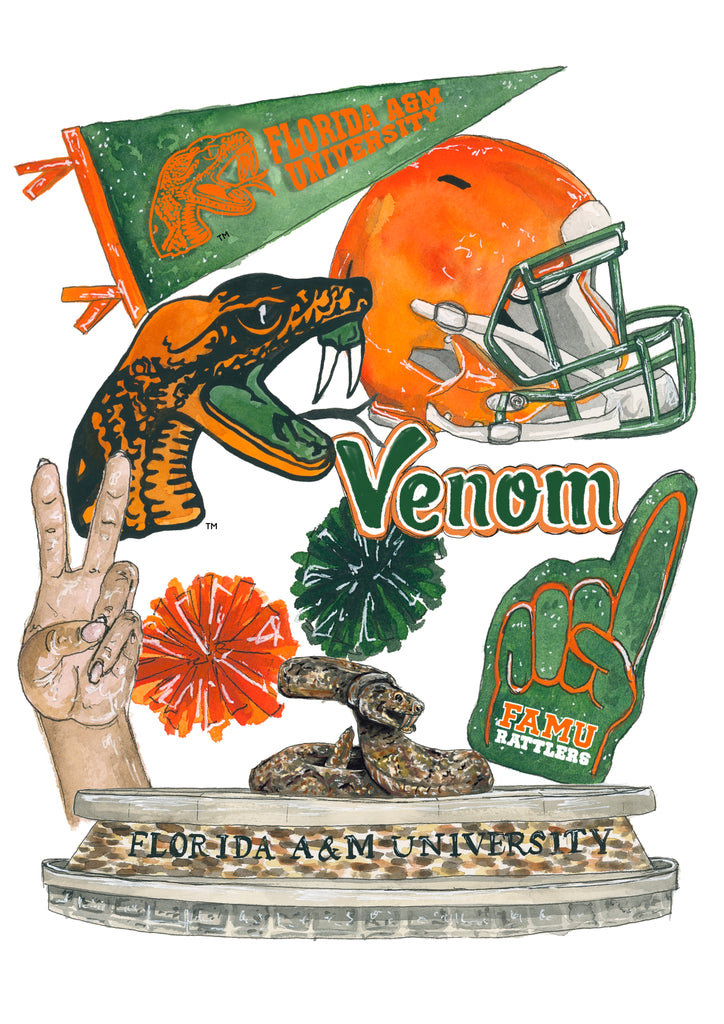 FAMU - Watercolor Art Prints (Multiple Prints) – Campus Greek ...