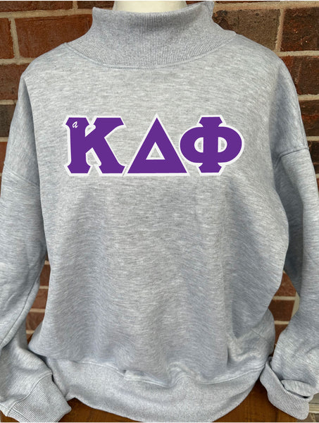 aKDPhi - STITCH LETTER MOCK NECK SWEATSHIRT