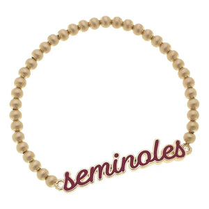 FSU Enamel Script Stretch Bracelet