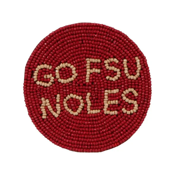 3" Beaded Go FSU Noles Button!