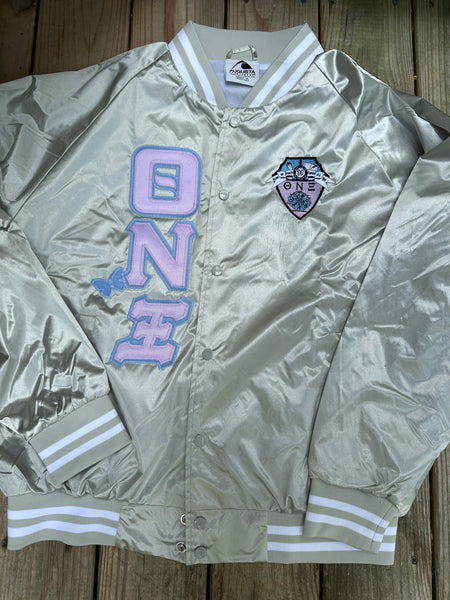 Theta Nu Xi - Satin Baseball Jacket