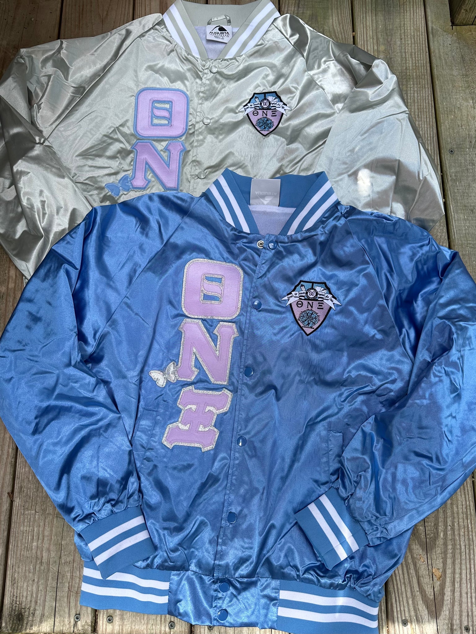 Theta Nu Xi - Satin Baseball Jacket