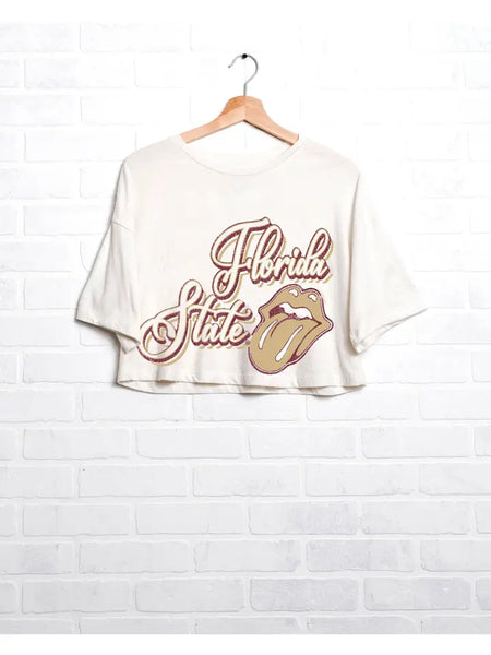 FSU Mailbu Cream Crop Tee
