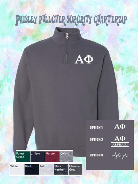 Paisley Pullover Sorority Quarter Zip