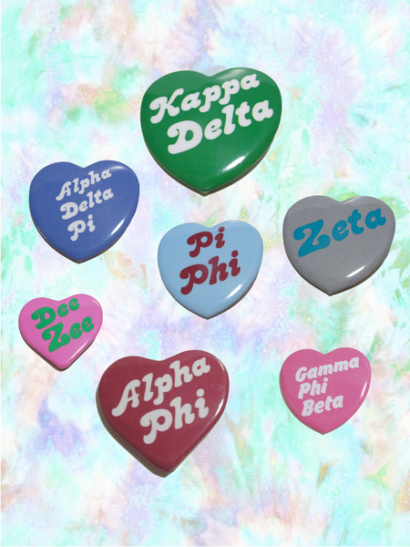 Sorority Heart Shaped Button